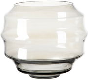 Glasvase oder Windlicht in hellem Glas, seitliche Perspektive