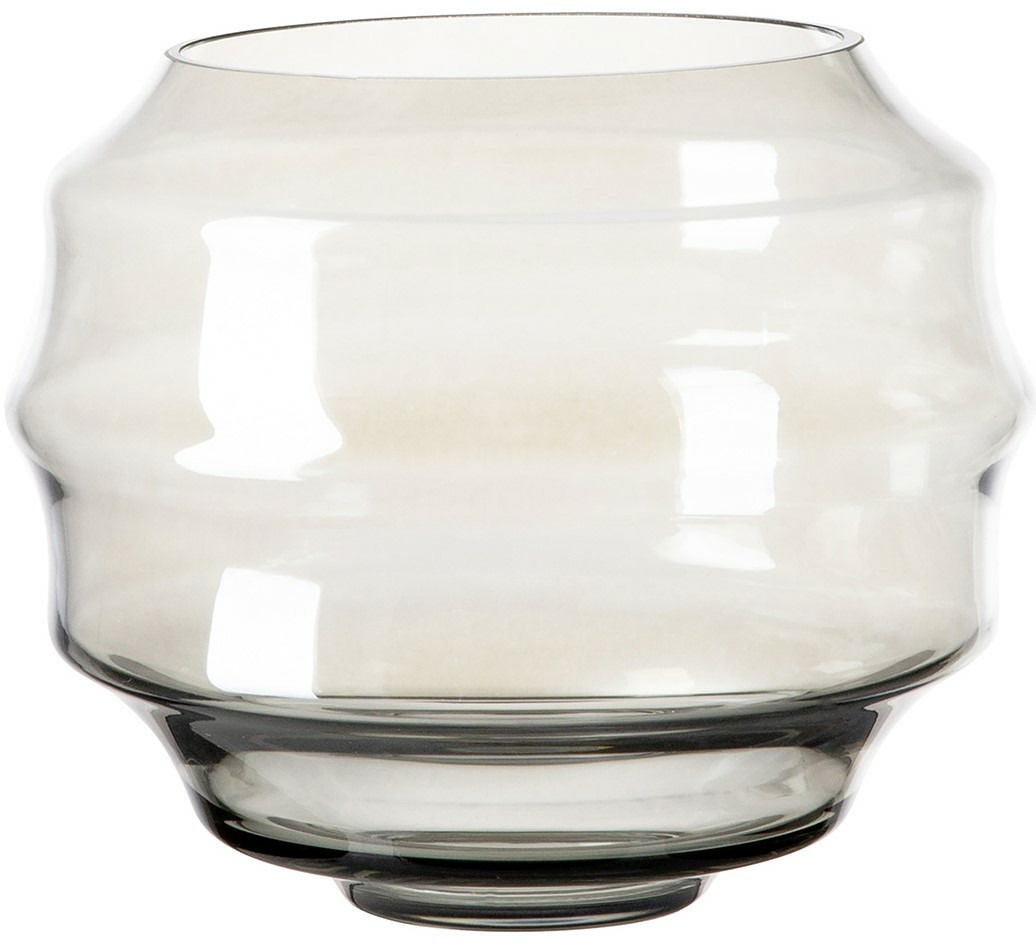 Glasvase oder Windlicht in hellem Glas, seitliche Perspektive