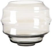 Glasvase oder Windlicht in hellem Glas, seitliche Perspektive