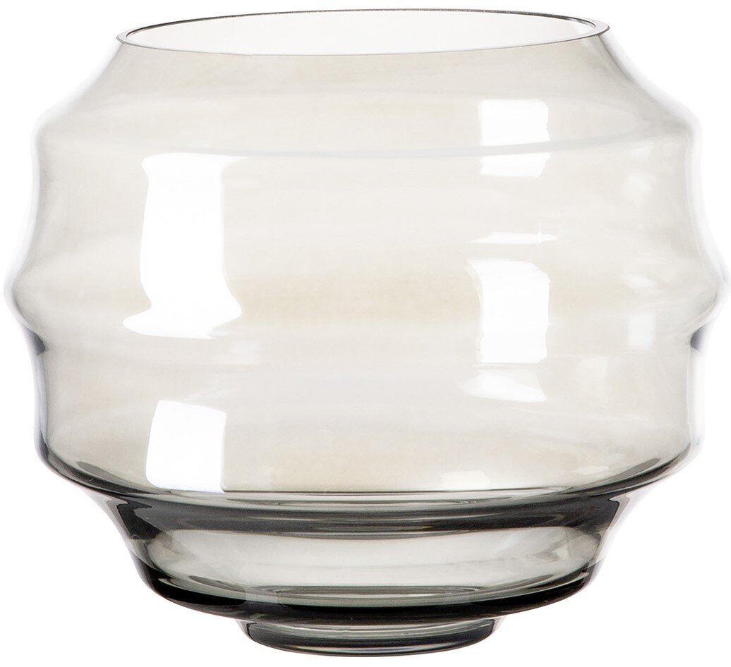 Glasvase oder Windlicht in hellem Glas, seitliche Perspektive