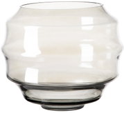 Glasvase oder Windlicht in hellem Glas, seitliche Perspektive