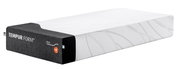 Viscomatratze 90x200 firm von schräg oben, mit grauem und weißem Bezug, Markenname TEMPUR FORM sichtbar.