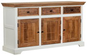 Houten dressoir met drie lades en drie deuren, vooraanzicht