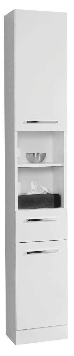 XORA Hochschrank TRIER Weißer Hochschrank mit mehreren Fächern und Türen, frontal abgebildet