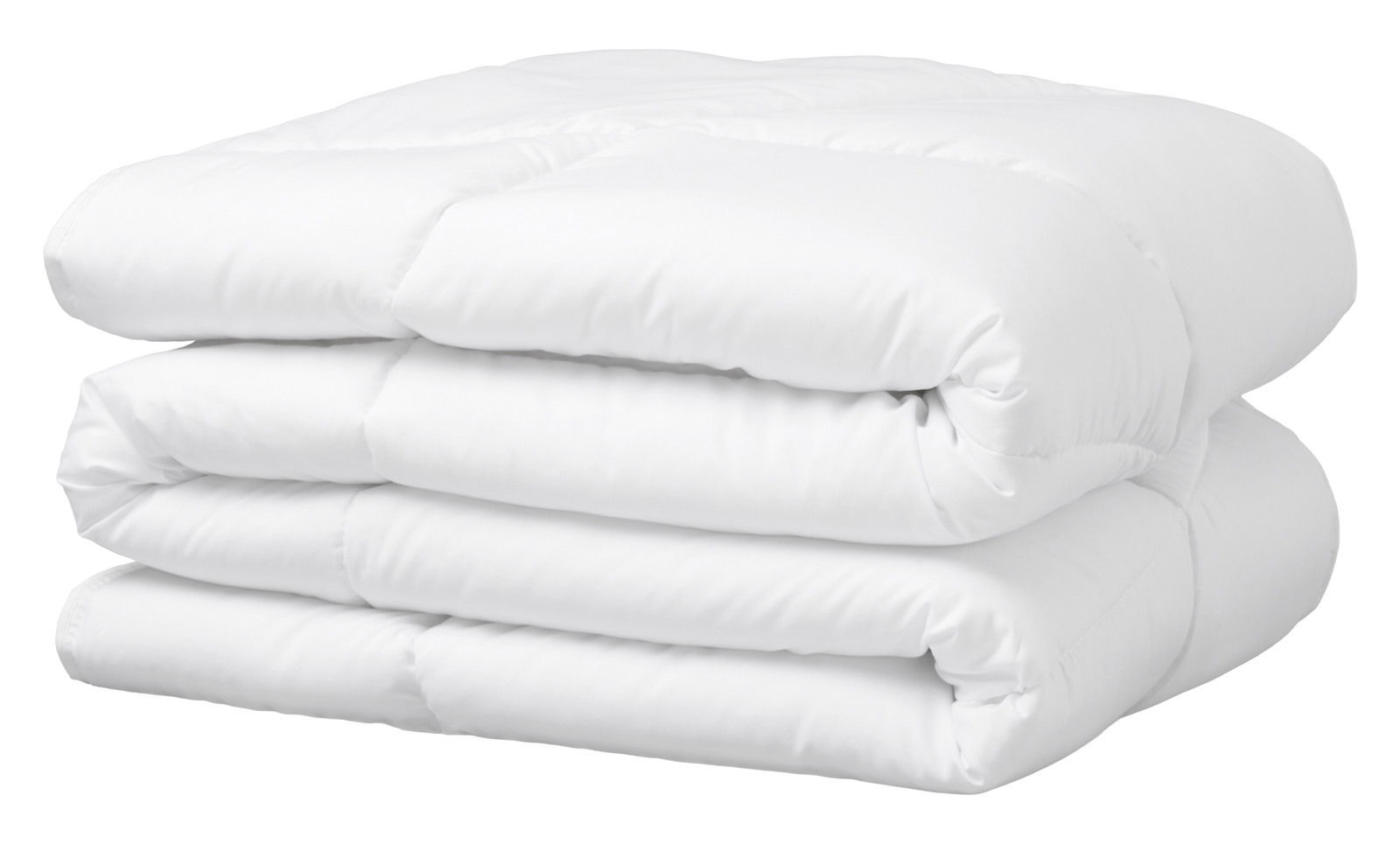 Tempur Luxe Duo-Decke HOME Weiße, luxuriöse Duo-Decke, gefaltet und von der Seite betrachtet.