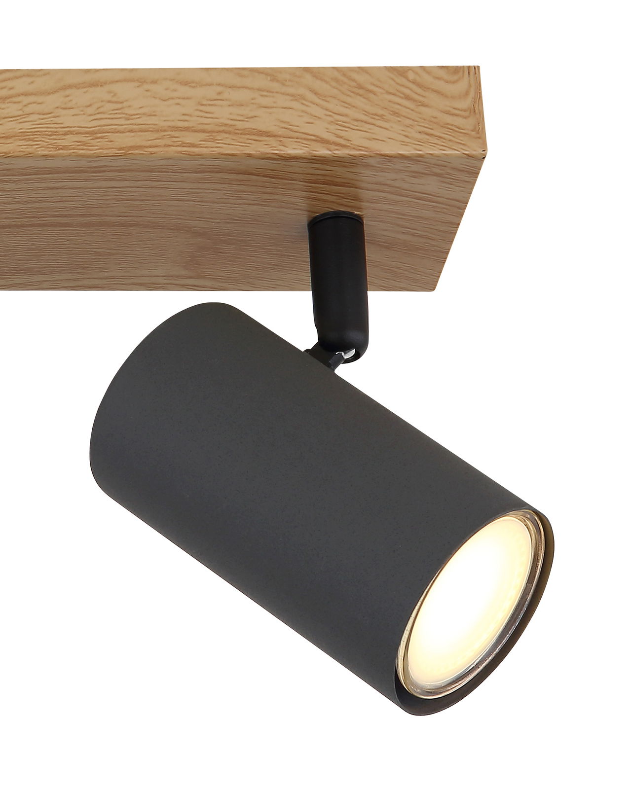 Deckenstrahler aus Metall in Graphit dunkel, seitliche Perspektive