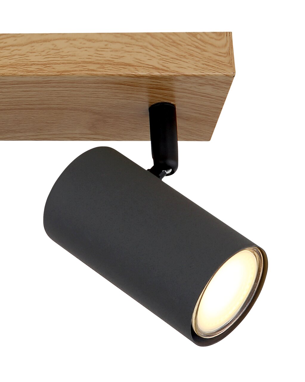 Deckenstrahler aus Metall in Graphit dunkel, seitliche Perspektive