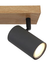 Deckenstrahler aus Metall in Graphit dunkel, seitliche Perspektive