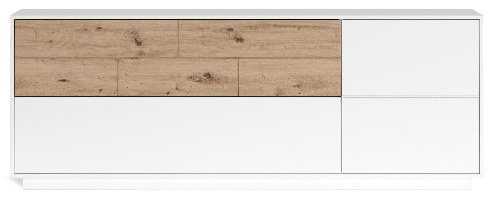 Z2 Sideboard SOLE Modernes Sideboard mit weißem und holzfarbenem Design, Frontansicht