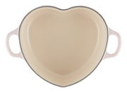 Herzförmiger Bräter in Pink mit zwei Griffen, Draufsicht