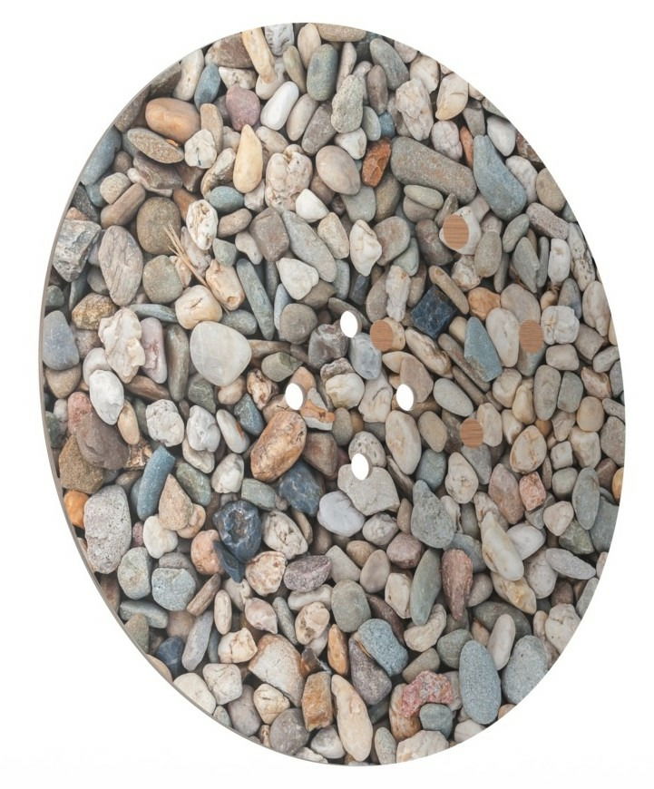Runde Dekorplatte mit Kieselsteinmuster, Draufsicht