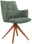 Novel Sessel OSAKA 4.0 Grüner Sessel mit gepolstertem Stoffbezug und Holzbeinen, seitliche Perspektive