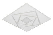 Moderne LED-Deckenleuchte in geometrischem Design, von oben betrachtet.