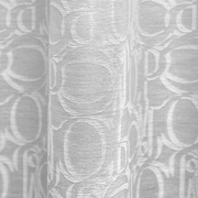 Grauer Vorhangstoff mit Allover-Ornamentmuster, Nahaufnahme