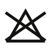 Symbol für nicht bleichen, schwarze Linien auf weißem Hintergrund, frontale Ansicht