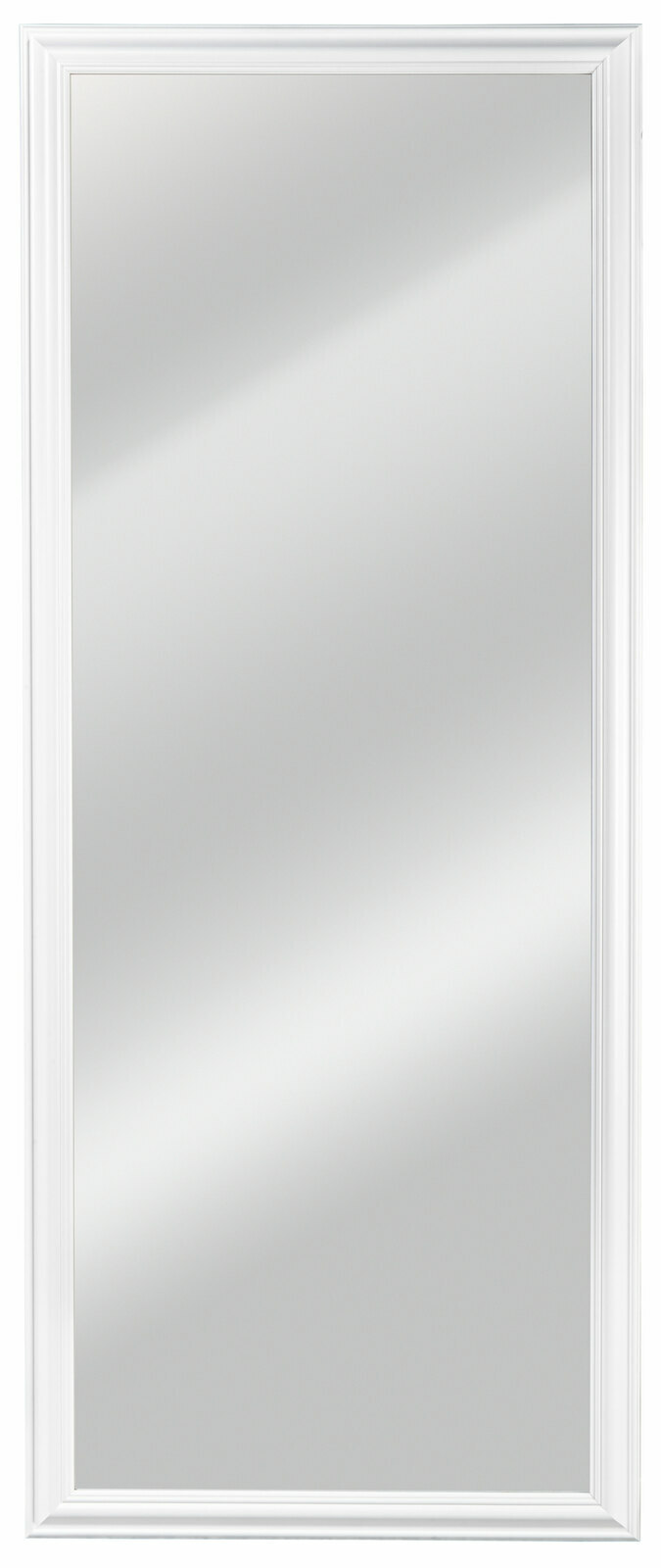 Novel Spiegel TURIN Großer rechteckiger Spiegel mit weißem Rahmen, frontal fotografiert.