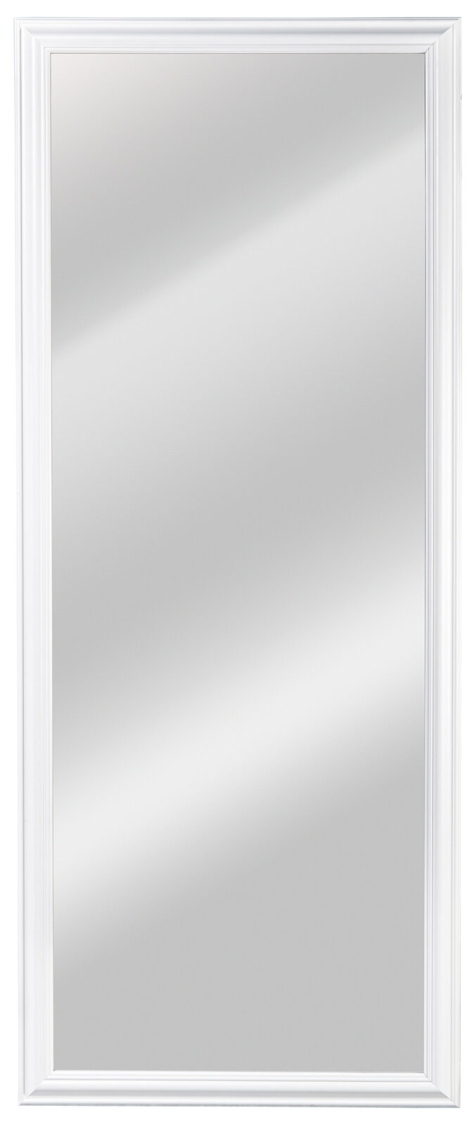 Novel Spiegel TURIN Großer rechteckiger Spiegel mit weißem Rahmen, frontal fotografiert.