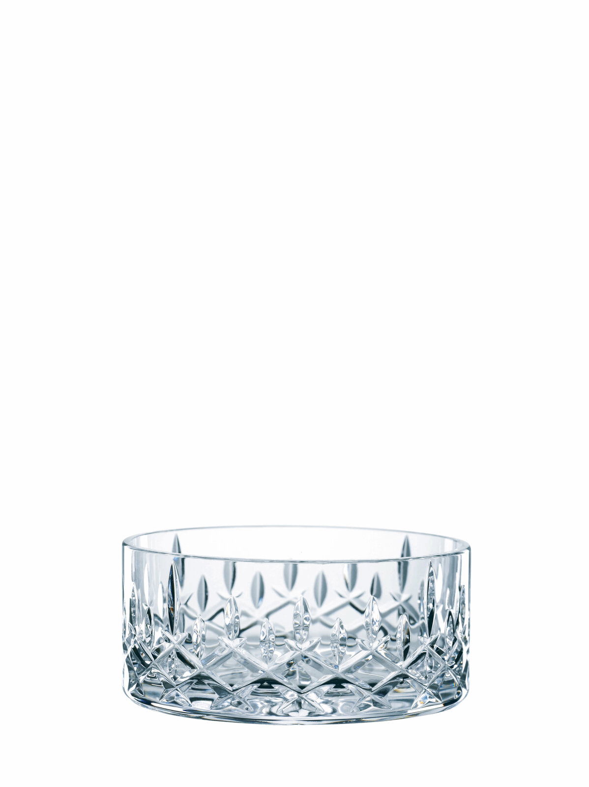 Nachtmann Schale 2-tlg NOBLESSE Kristallschale mit elegantem Schliffmuster, seitliche Perspektive