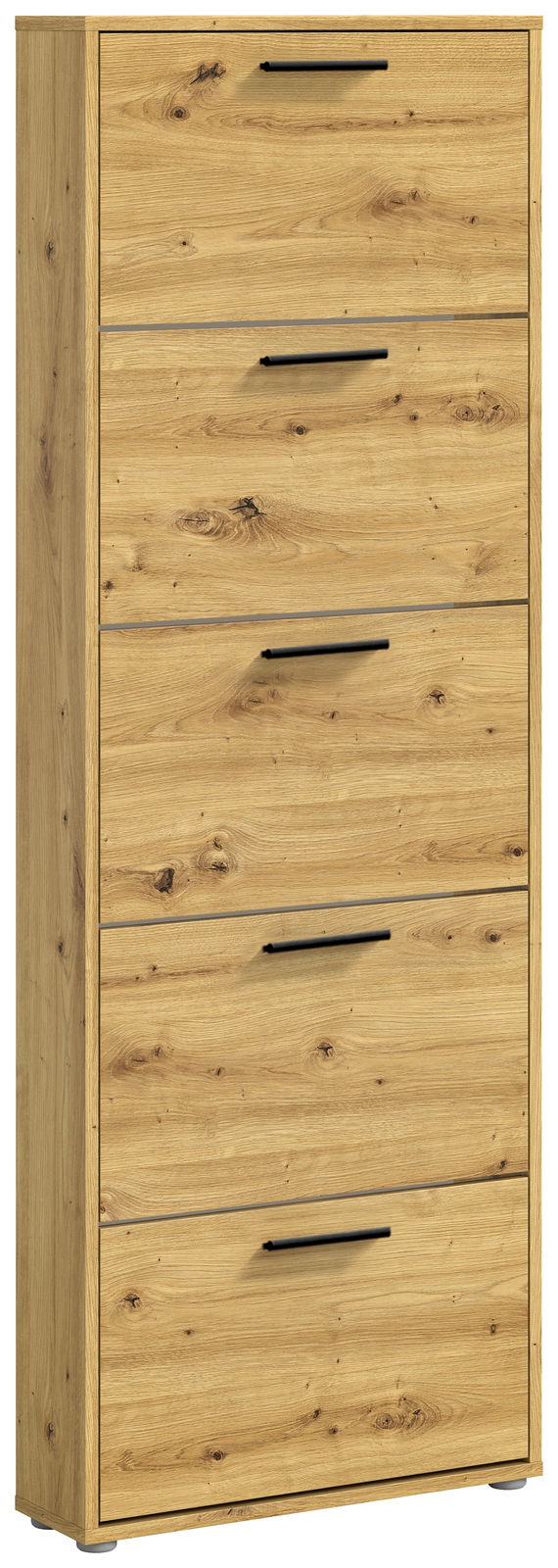 Schuhkipper aus Holz mit fünf Klappen, frontale Ansicht