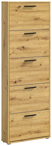 Schuhkipper aus Holz mit fünf Klappen, frontale Ansicht