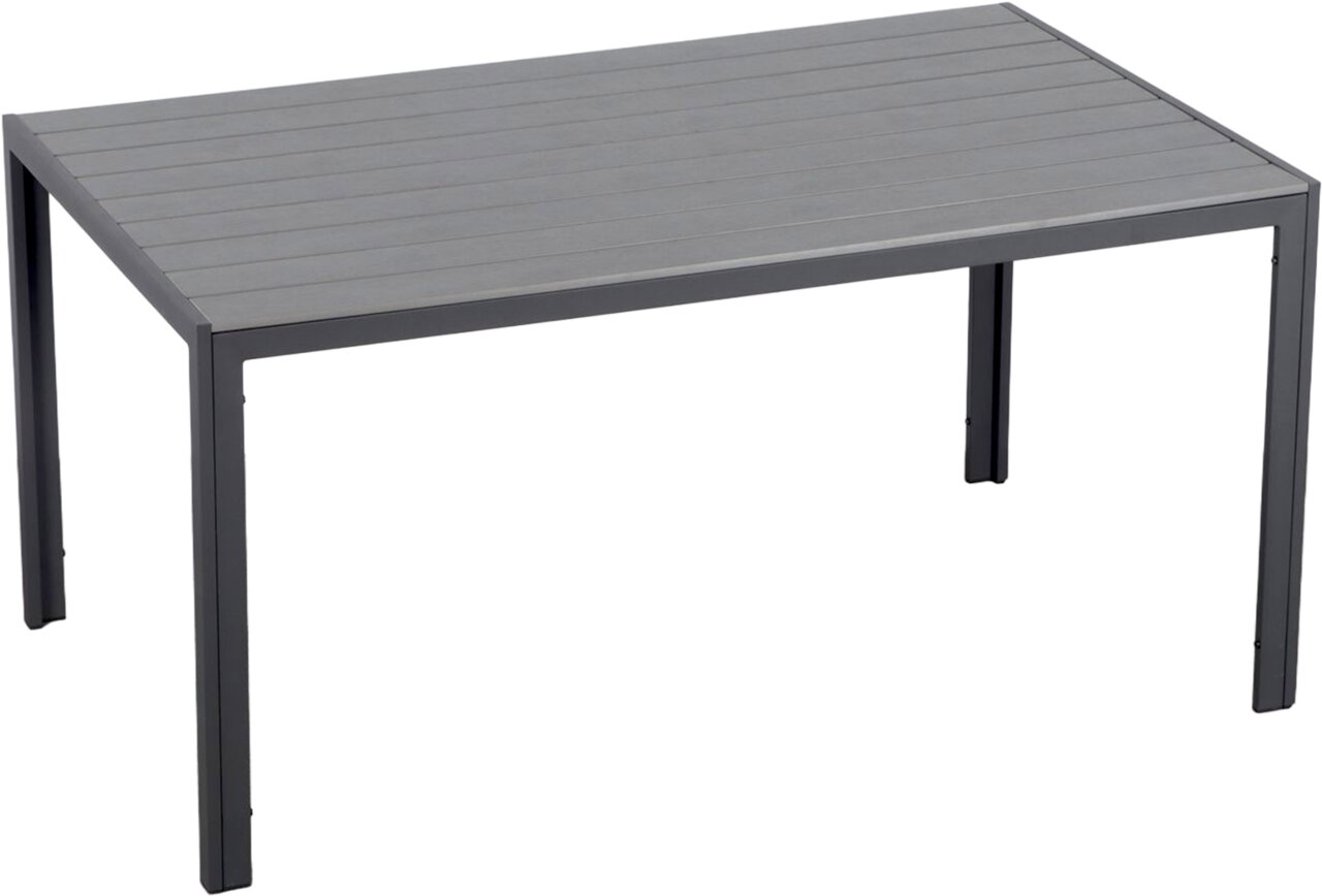 Ambia Garden Gartentisch VALENCIA Moderner Gartentisch 150x90 cm in dunklem Grau, seitliche Perspektive