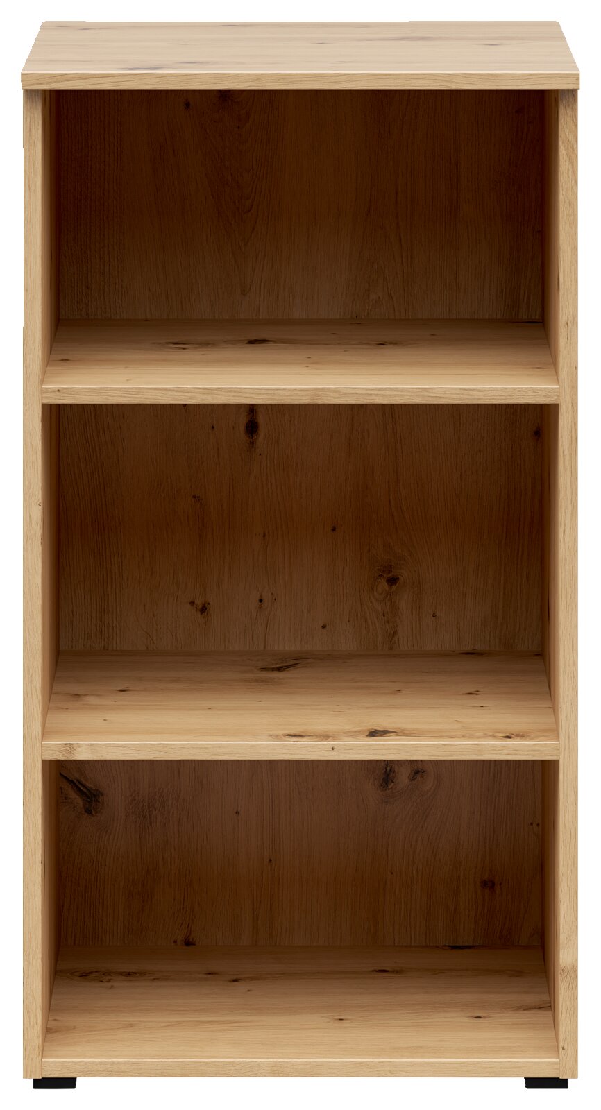Carryhome Plank MULTISTAURAUM Holzregal mit drei offenen Fächern, frontale Ansicht