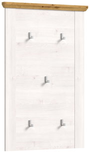 Garderobenpaneel mit sechs Haken, Holzoptik, Frontalansicht