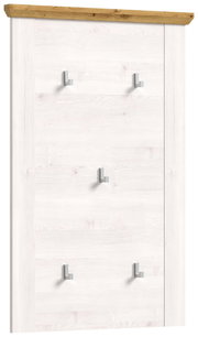 Garderobenpaneel mit sechs Haken, Holzoptik, Frontalansicht