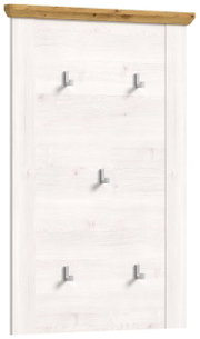 Garderobenpaneel mit sechs Haken, Holzoptik, Frontalansicht