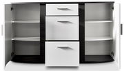 Modernes Sideboard mit offenen Türen und Schubladen, Frontalansicht
