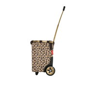 Seitenansicht eines Carrycruisers mit Leopardenmuster und ausziehbarem Griff.