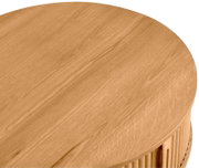 Ronde houten salontafel, bovenaanzicht