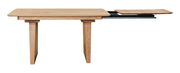 Esstisch aus Holz mit ausziehbarer Tischplatte, seitliche Perspektive