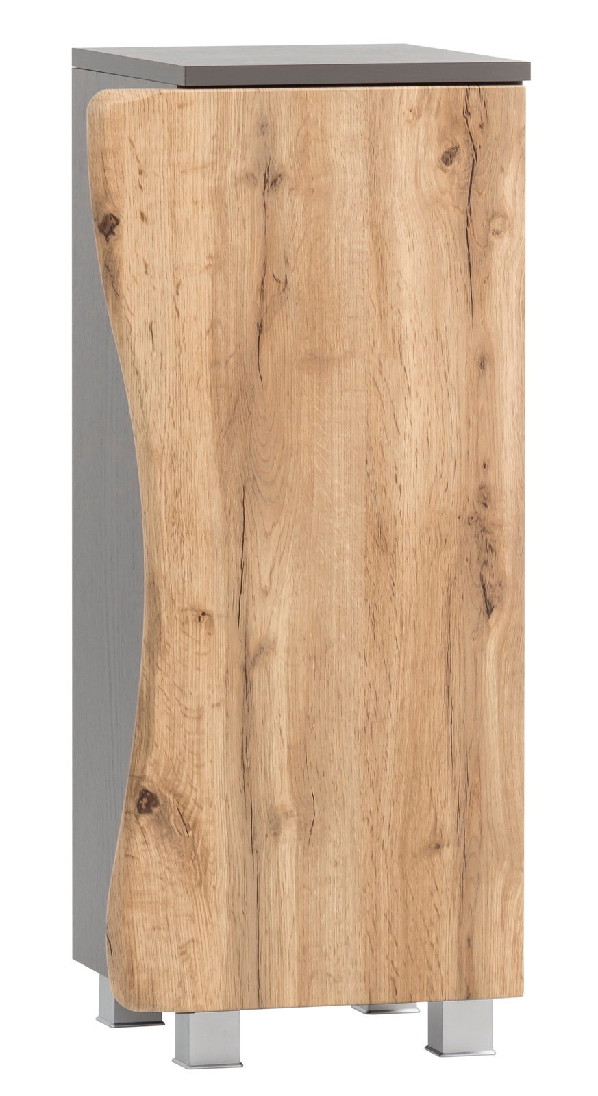 Moderner Unterschrank mit Holzoptik, frontal abgebildet