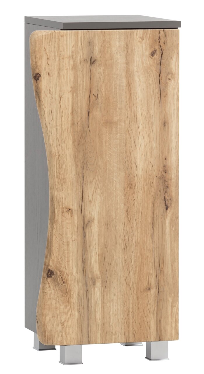 Moderner Unterschrank mit Holzoptik, frontal abgebildet