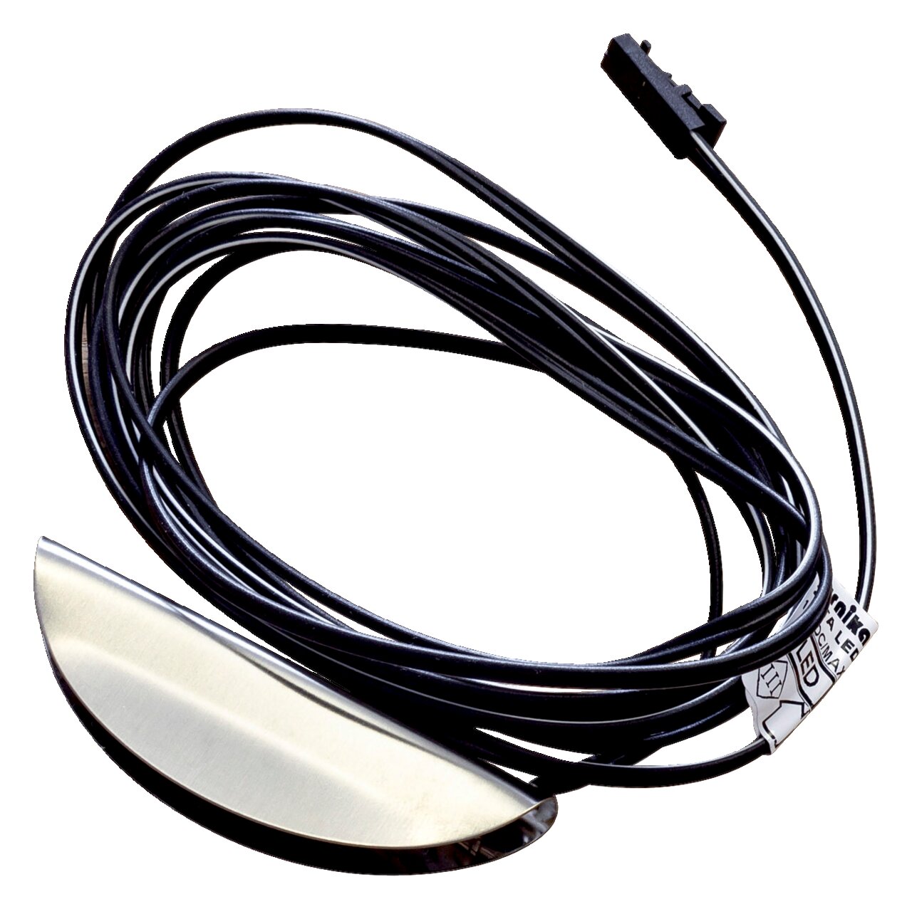 Glasbodenbeleuchtung mit Kabel und Stecker, seitliche Perspektive