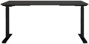 Elektrisch höhenverstellbarer Schreibtisch in Schwarz, frontal betrachtet