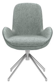 Grauer Armlehnstuhl mit modernem Design, Vorderansicht