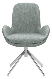 Grauer Armlehnstuhl mit modernem Design, Vorderansicht