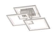 Moderne Deckenleuchte mit drei überlappenden quadratischen Rahmen, seitliche Perspektive