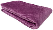 Paars sprei Checklick 140x210, opgevouwen, gezien vanaf de zijkant
