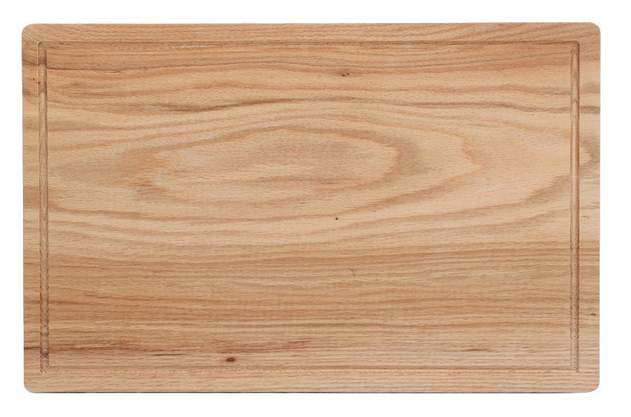 Schneidebrett aus Eiche, rechteckig, mit Saftrille, Draufsicht
