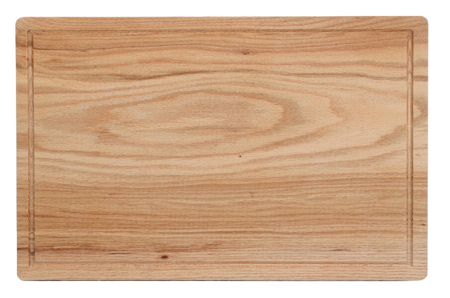 Schneidebrett aus Eiche, rechteckig, mit Saftrille, Draufsicht