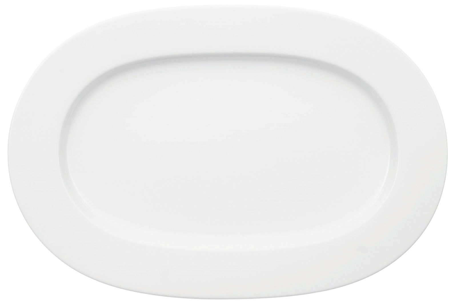 Villeroy & Boch Servierplatte NOBLESSE Ovale weiße Platte, 34 cm, Draufsicht