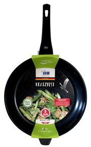 Siloncast Pfanne 32cm x 6 cm, kratzfest, PFAS-frei, mit schwarzem Griff, Vorderansicht