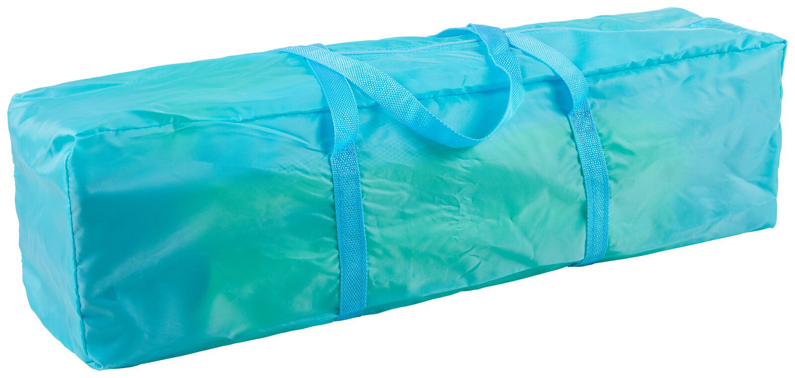 Türkise Tragetasche für Reisebett, seitliche Perspektive