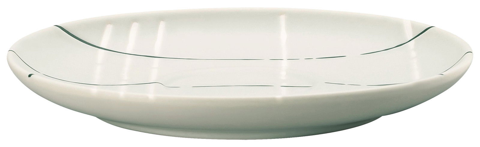 Thomas Espresso-Untertasse FUN Weiße Espresso-Untertasse mit dezentem Linienmuster, seitliche Perspektive