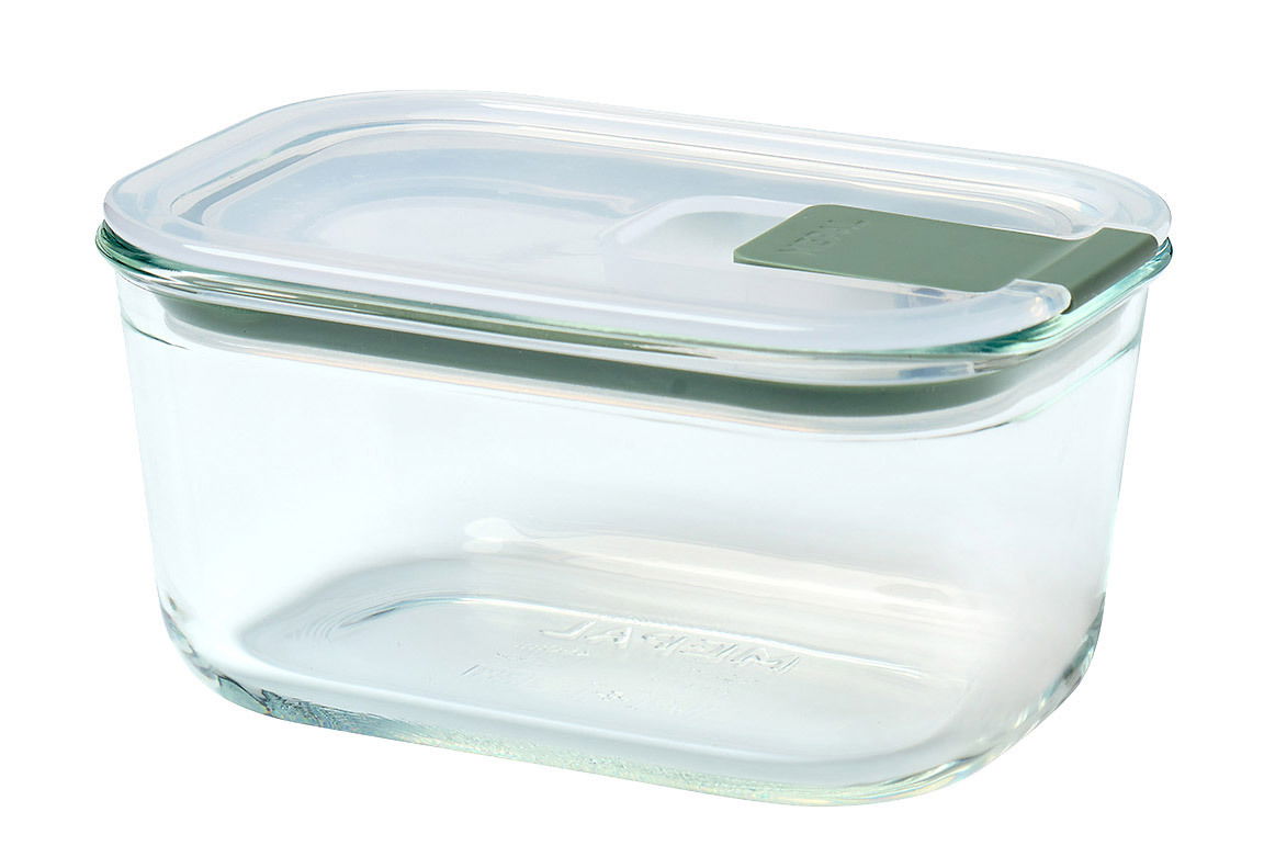 Glas Frischhaltedose Easyclip aus seitlicher Perspektive