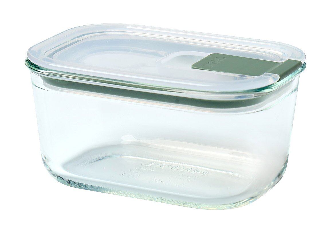 Glas Frischhaltedose Easyclip aus seitlicher Perspektive