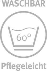 Symbol für waschbar bei 60 Grad, pflegeleicht, Vorderansicht